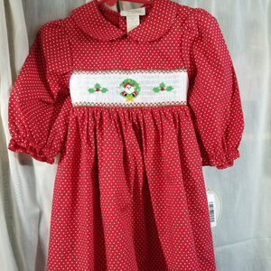 NWT Rosalina Girls Smocked Santa Christmas Dress 3T Red